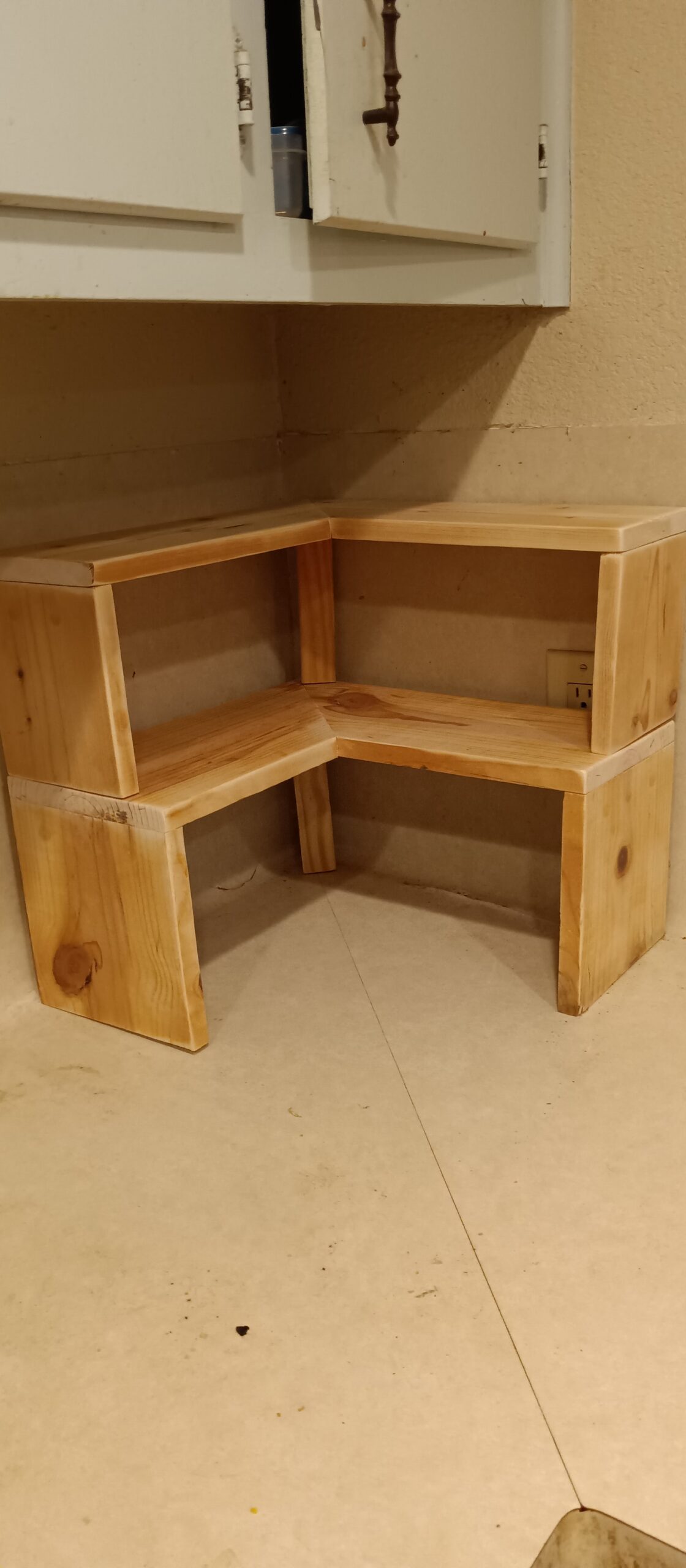 Rustic Wooden Corner Shelf