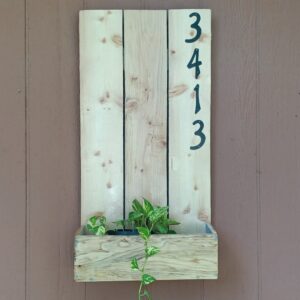 Cedar Street Number Display with Planter Box
